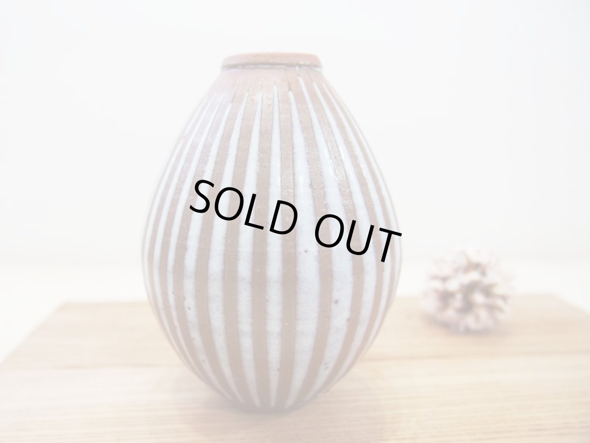 画像3: 甲和土青釉　一輪挿し　-2【甲和焼　芝窯】 (3)