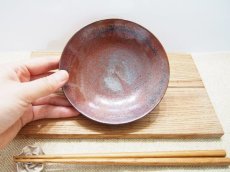 画像2: 柿釉　高台小皿【甲和焼芝窯】 (2)