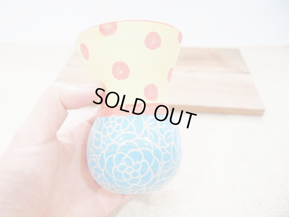 画像4: 紋花彩泥掻落　花器1【nicorico】 (4)