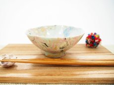 画像1: 練込マーブル　ごはん茶碗1　　【甲和焼　芝窯】 (1)
