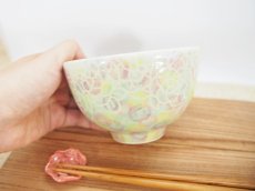画像3: 紋花彩泥掻落マルチドット　ごはん茶碗　8　【nicorico】 (3)
