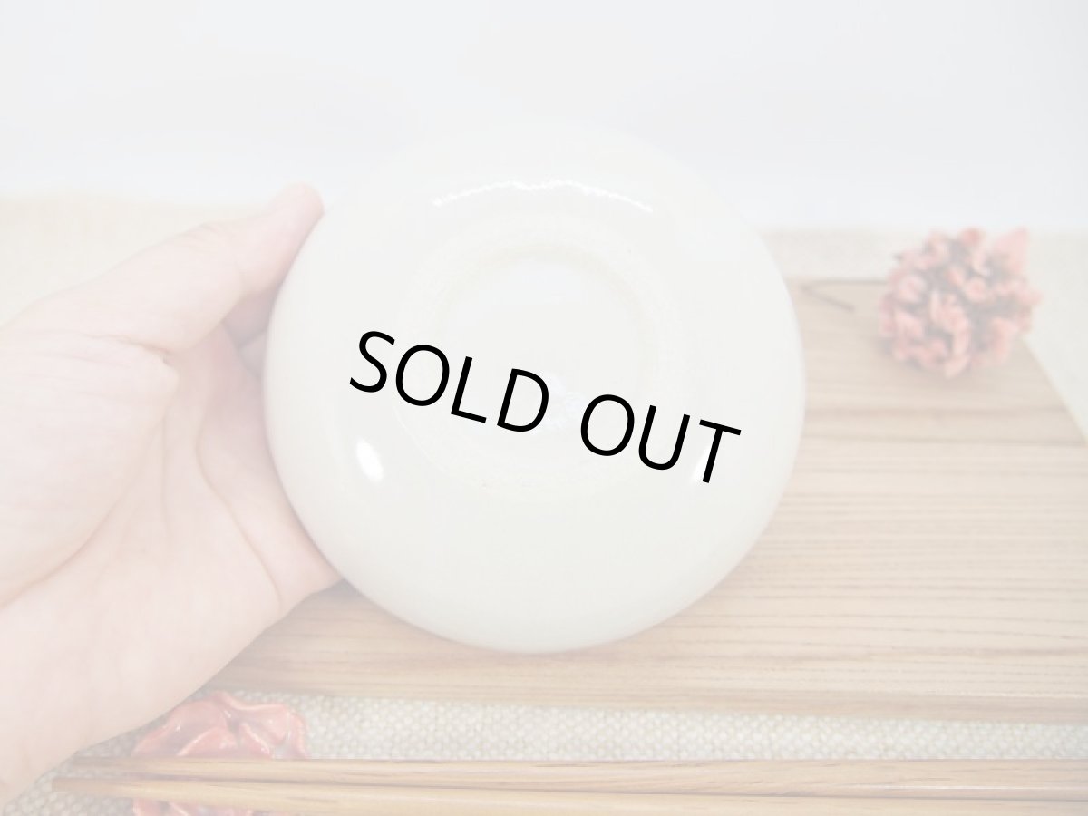 画像5: 紋花彩泥掻落ドット　輪花平鉢（赤×水色）　【nicorico】 (5)