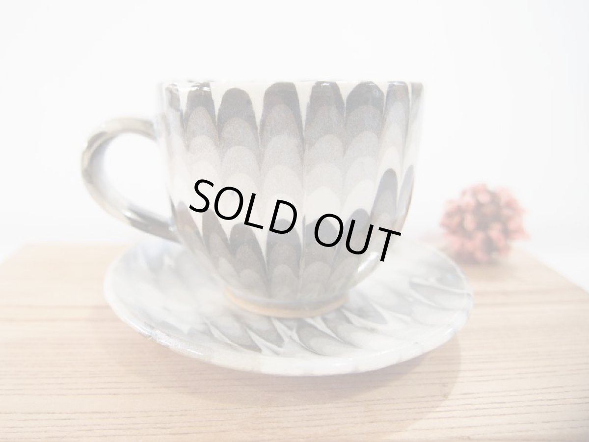 画像3: 練込鶉紋カップ＆ソーサー　　【甲和焼　芝窯】 (3)