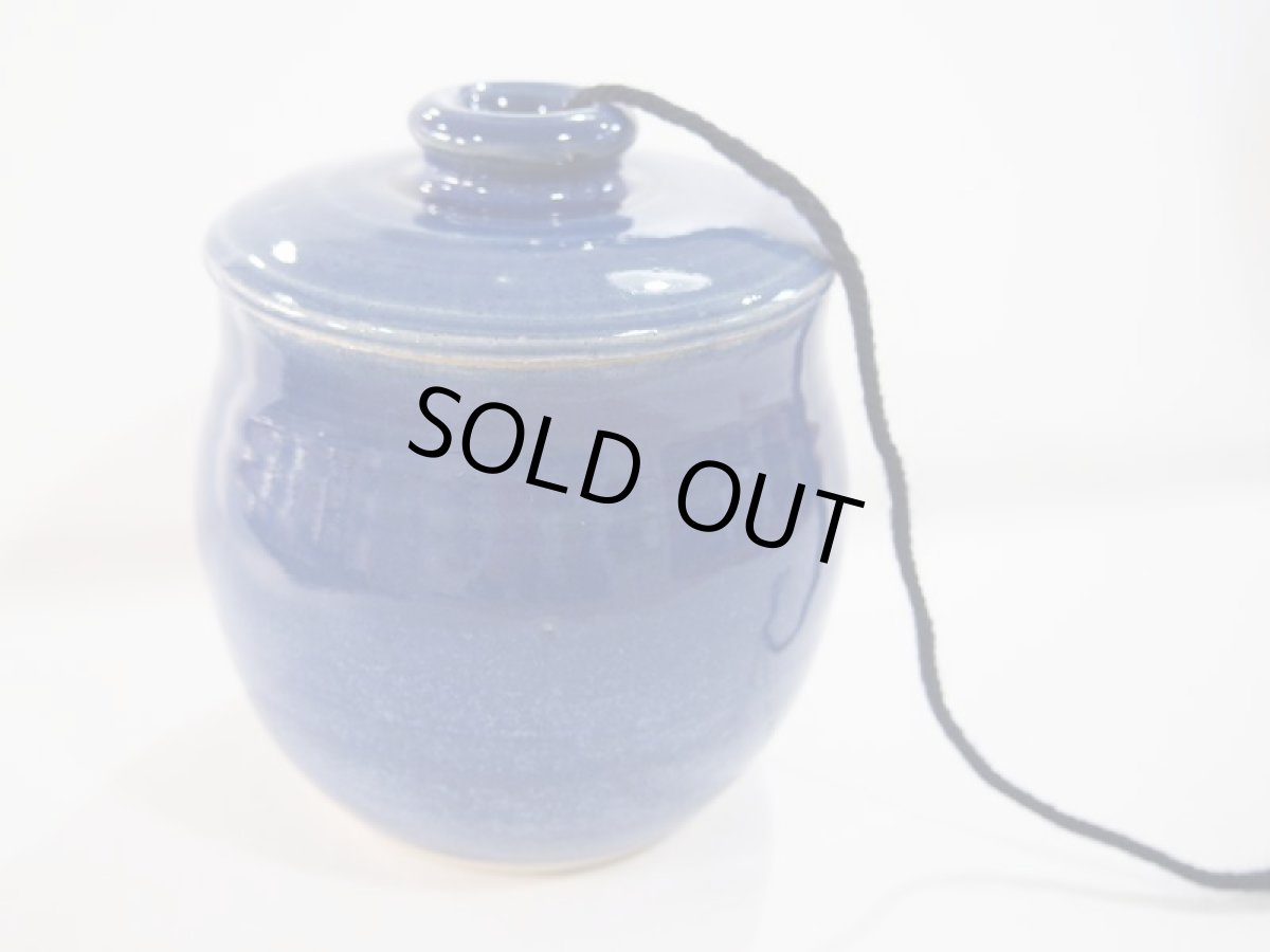 画像6: 【編み物用】ヤーンボウル（毛糸ボウル）瑠璃　【甲和焼　芝窯】 (6)