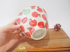 画像4: りんごドット　ごはん茶碗（赤×青りんご）　【nicorico】 (4)