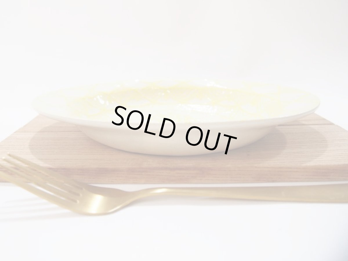 画像2: イッチン紋花幾何学　オーバル皿（レモンイエロー）　【nicorico】 (2)