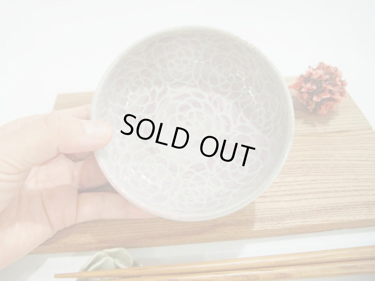 画像4: 紋花彩泥掻落マーブル　平鉢（紫/若草）　【nicorico】 (4)