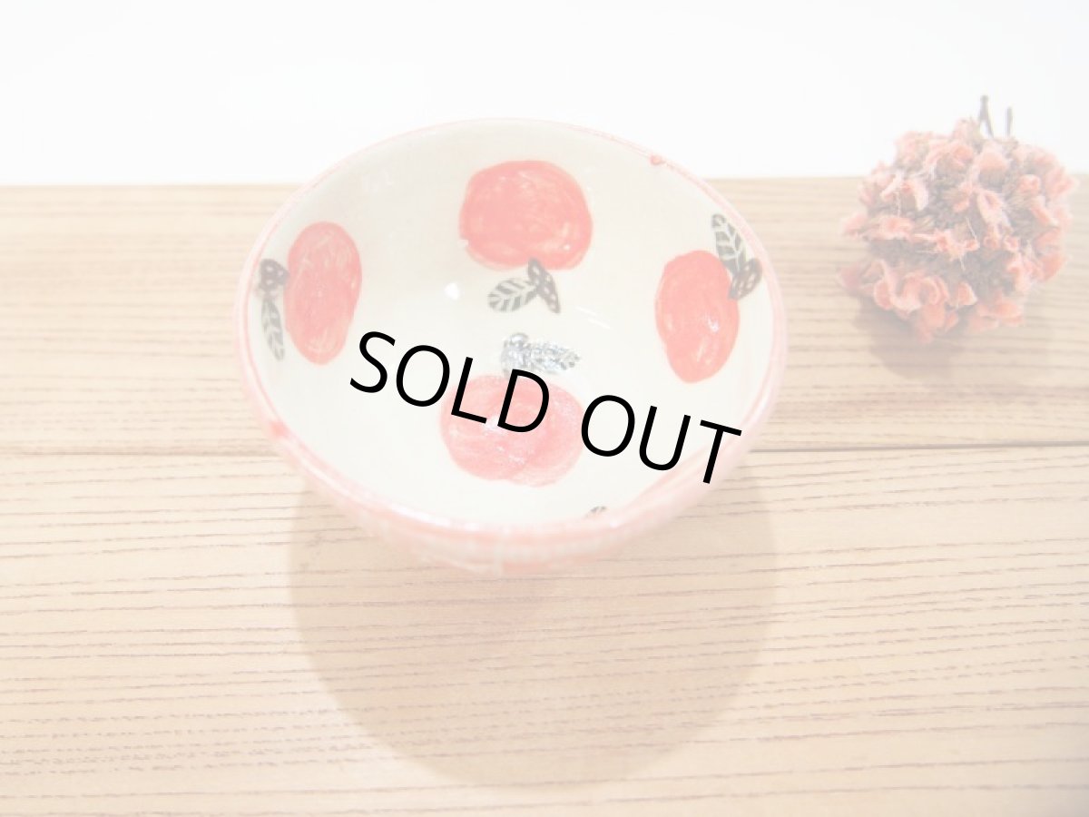 画像2: りんごドット　豆鉢・ミニ碗（赤りんご）　【nicorico】 (2)