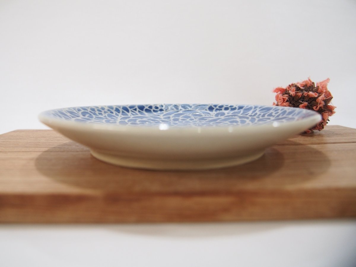 画像5: 紋花彩泥掻落　取皿（濃紺）【nicorico】 (5)