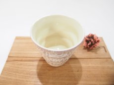 画像2: 紋花彩泥掻落　naminami cup（紫）　【nicorico】 (2)