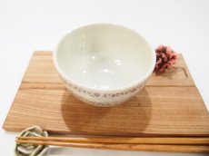 画像2: 紋花彩泥掻落　ごはん茶碗（マーブル/マルチカラー）　【nicorico】 (2)