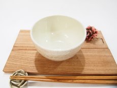 画像2: 紋花彩泥掻落　ごはん茶碗（マーブル/ピンク系）　【nicorico】 (2)