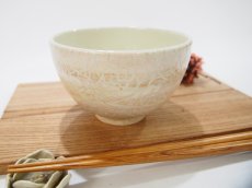 画像4: 紋花彩泥掻落　ごはん茶碗（マーブル/ピンク系）　【nicorico】 (4)