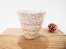 画像1: 紋花彩泥掻落　naminami cup（紫）　【nicorico】 (1)