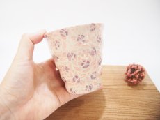 画像3: 紋花彩泥掻落ドット　naminami cup（ピンク×紫）　【nicorico】 (3)