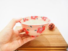 画像5: イッチン花紋　ごはん茶碗 （赤)【nicorico】 (5)