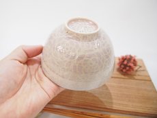 画像3: 紋花彩泥掻落　ごはん茶碗（紫/内側：線刻）　【nicorico】 (3)