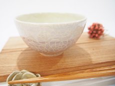 画像4: 紋花彩泥掻落　ごはん茶碗（紫/内側：線刻）　【nicorico】 (4)