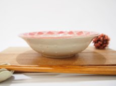 画像2: イッチン幾何学花紋　鉢（ピンク×赤）　【nicorico】 (2)