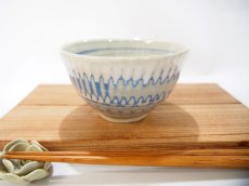 画像1: 練上マーブル縦鎬　ごはん茶碗　2【甲和焼　芝窯】 (1)