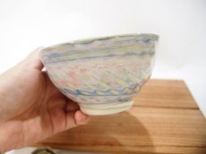 画像5: 練上マーブル斜鎬　ごはん茶碗　3【甲和焼　芝窯】 (5)