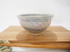画像1: 練上マーブル斜鎬　ごはん茶碗　3【甲和焼　芝窯】 (1)