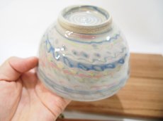 画像6: 練上マーブル斜鎬　ごはん茶碗　3【甲和焼　芝窯】 (6)