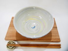 画像2: 練上マーブル斜鎬　どんぶり・中鉢【甲和焼　芝窯】 (2)