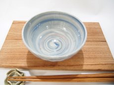 画像2: 練上マーブル斜鎬　ごはん茶碗　1【甲和焼　芝窯】 (2)