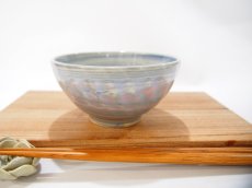 画像1: 練上マーブル斜鎬　ごはん茶碗　1【甲和焼　芝窯】 (1)