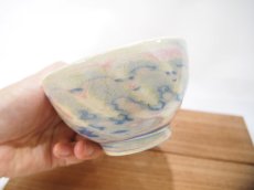 画像4: 練上マーブル斜鎬　ごはん茶碗　4【甲和焼　芝窯】 (4)