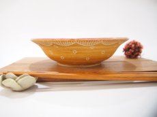 画像3: 紋花彩泥掻落ドット　深皿　(赤×ピンク）　【nicorico】 (3)