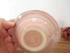 画像3: 紋花彩泥掻落ドット　豆皿（水色×ピンク）　【nicorico】 (3)