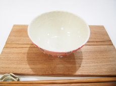 画像2: イッチン花紋　ごはん茶碗 （赤×赤）【nicorico】 (2)