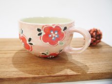 画像3: イッチン花紋　マグカップ （小）（丸・ピンク)【nicorico】 (3)