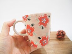 画像4: イッチン花紋　マグカップ （大）（薄ピンク)【nicorico】 (4)