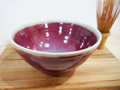 紫紅釉　抹茶茶碗　【甲和焼芝窯】